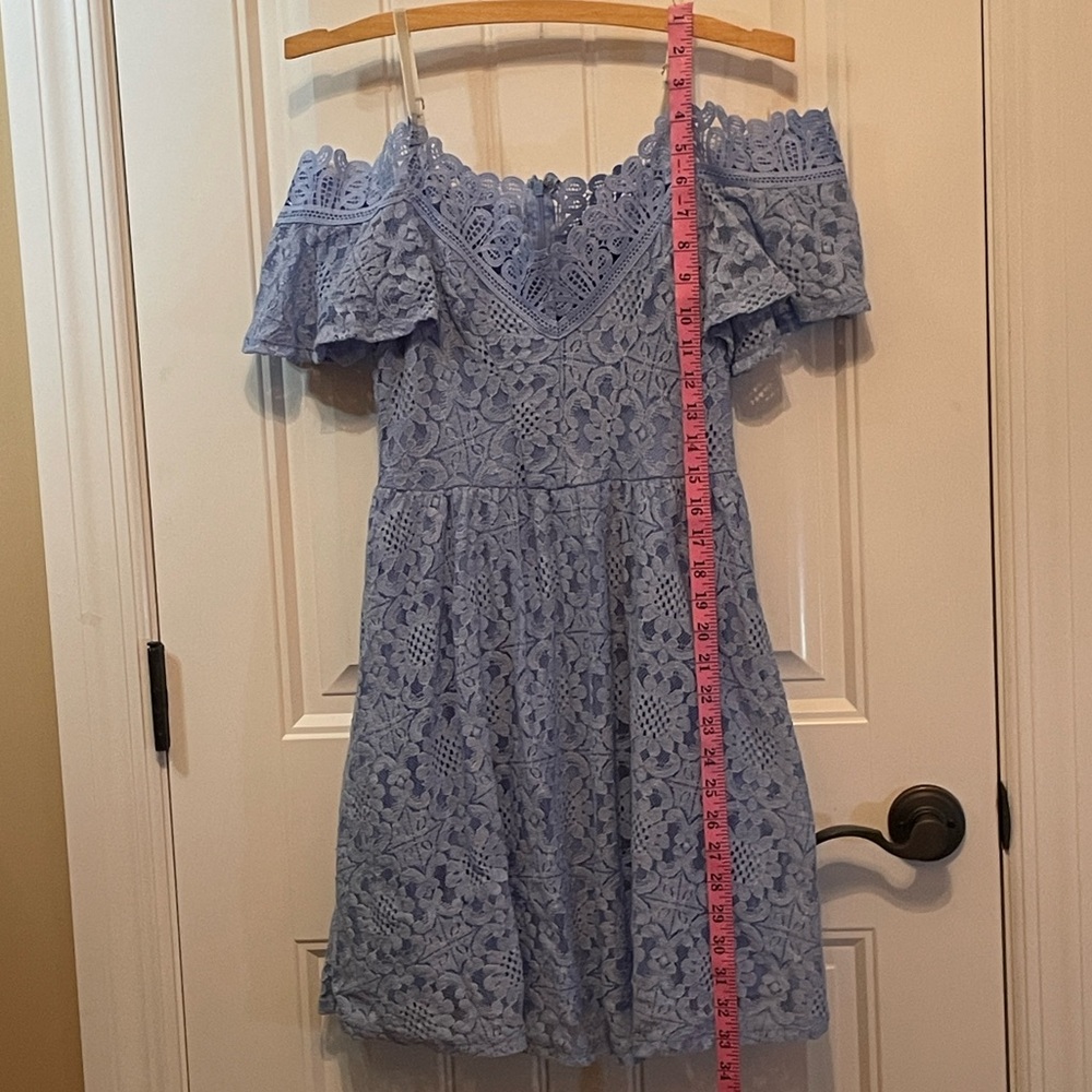 Jr.Small PRINCESS CINDERELLA Disney Zara Pale Blue Lace Off-Shoulder Dress - Picture 13 of 17